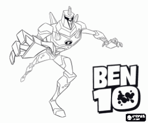 Omalovánka Diamondhead, alien z Ben 10