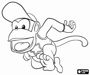 Omalovánka Diddy Kong, šimpanz