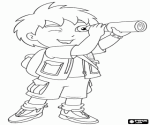 Omalovánka Diego s dalekohled