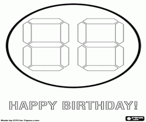 Omalovánka Digitální karta k narozeninám