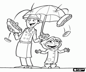 Omalovánka Divný déšť potravin