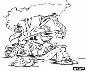 Omalovánka Dobrodruh a zvířata