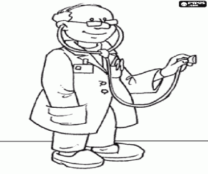 Omalovánka Doktor se stetoskopem