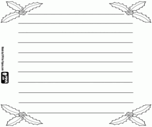 Omalovánka Dopis s cesmína na Vánoce