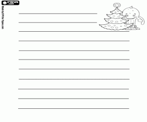 Omalovánka Dopis s Pypus a vánoční stromeček