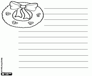 Omalovánka Dopis s vánoční věnec