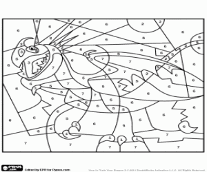 Omalovánka Drak je Astrid s čísly