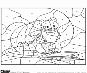 Omalovánka Drak Bezzubka, podle čísel