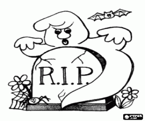 Omalovánka Duch na hřbitově