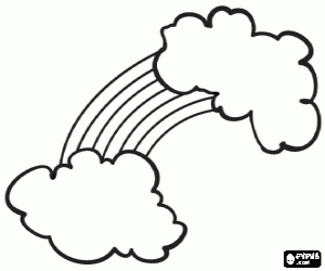 Omalovánka Duha mezi dvěma mraky