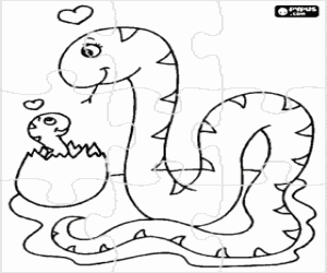 Omalovánka Dva hadi, puzzle