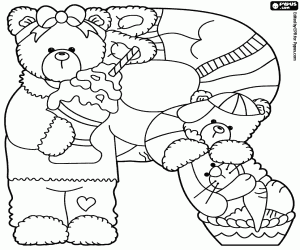 Omalovánka Dva medvědi a králík, písmeno R