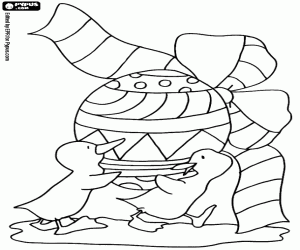 Omalovánka Dvou Kachňata a velikonoční vajíčko