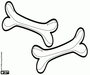 Omalovánka Dvě kosti pro malého psa