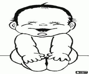 Omalovánka Dítě sedí na podlaze