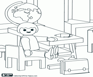 Omalovánka Dítě ve škole Playmobil