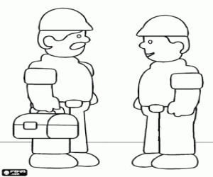 Omalovánka Dělníci dorazit do práce