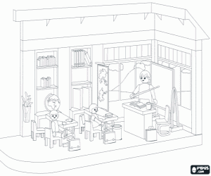 Omalovánka Děti ve třídě Playmobil