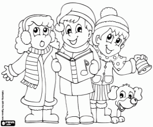 Omalovánka Děti zpívají vánoční koledy