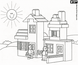 Omalovánka Dům se zahradou Lego