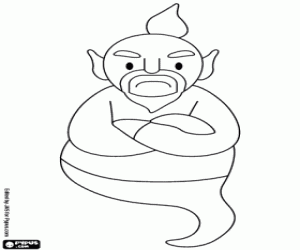 Omalovánka Džin lampa Aladdin je