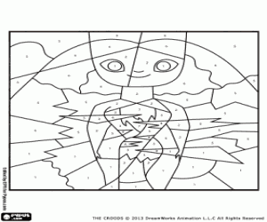 Omalovánka Eep Croods, barva podle čísla