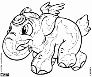 Omalovánka Elephante, slona z doplněk Neopets