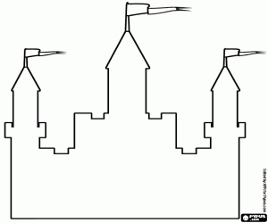 Omalovánka Fasáda hradu, obrys