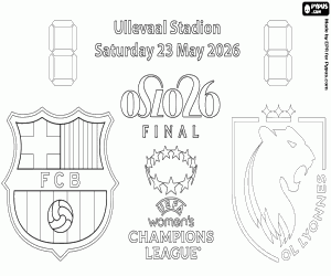 Omalovánka FC Barcelona - OL Lyonnes, finále 2026