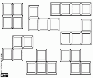 Omalovánka Figurky ze hry Tetris