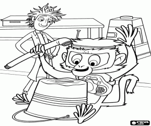 Omalovánka Flint pozorování Steve opice