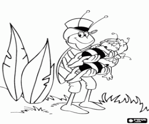 Omalovánka Flip Maya a Willy v náručí