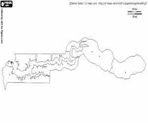 Omalovánka Gambie mapa