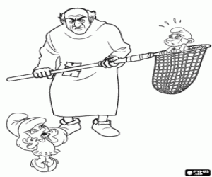 Omalovánka Gargamel, Taťka Šmoula a Šmoulinku