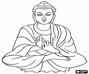 Omalovánka Gautama Buddha zasedání