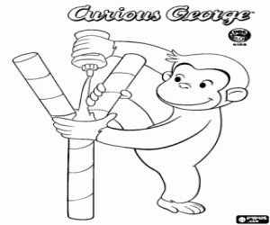 Omalovánka George monkey a lepidla
