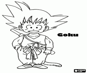Omalovánka Goku, dítě Saiyan bojovník