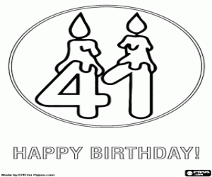 Omalovánka Gratulujeme za 41 let