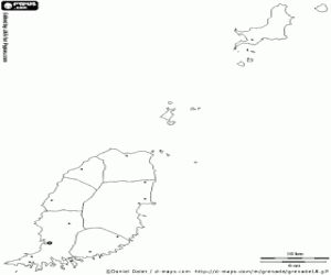Omalovánka Grenada mapa