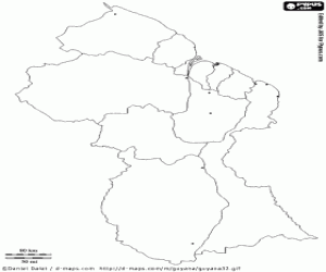 Omalovánka Guayana mapa