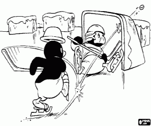 Omalovánka Gól Pingu v ledním hokeji