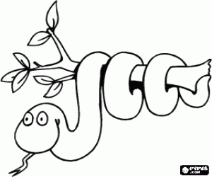 Omalovánka Had stočený na pobočce