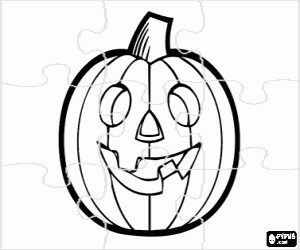 Omalovánka Halloween dýně puzzle