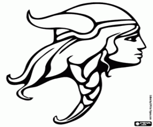 Omalovánka Hlava viking bojovníka ženy