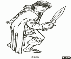 Omalovánka Hobbit Samwise Gamgee