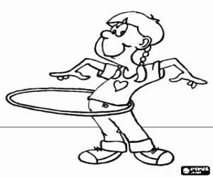 Omalovánka Holčička s hula hoop