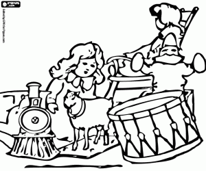 Omalovánka Holčička s vánoční dárky