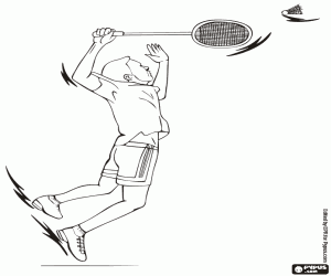 Omalovánka Hráč ve hře badminton
