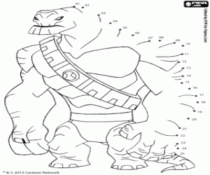 Omalovánka Humungousaur, tečka tečka