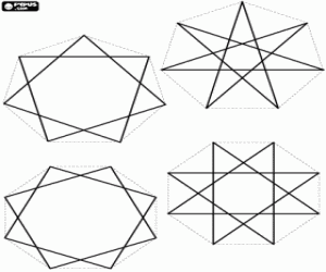 Omalovánka Hvězdy se sedmi a osmi bodů